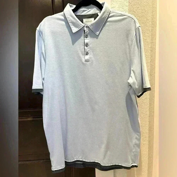 7 Diamonds Other - 7 Diamonds Men’s Cotton Short Sleeve Polo- Baby Blue- Size Large